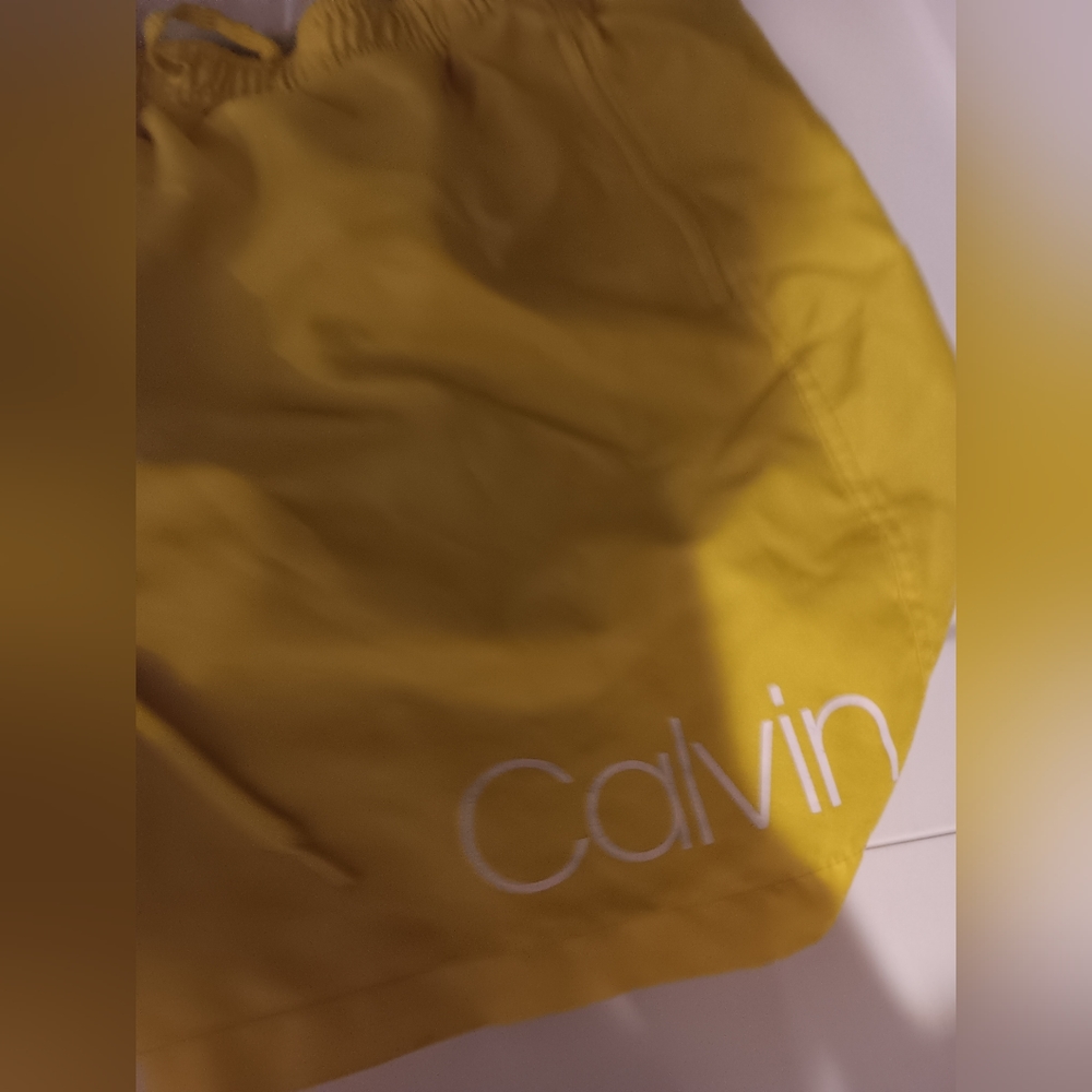 Calvin Klein swim trunks yellow size large
